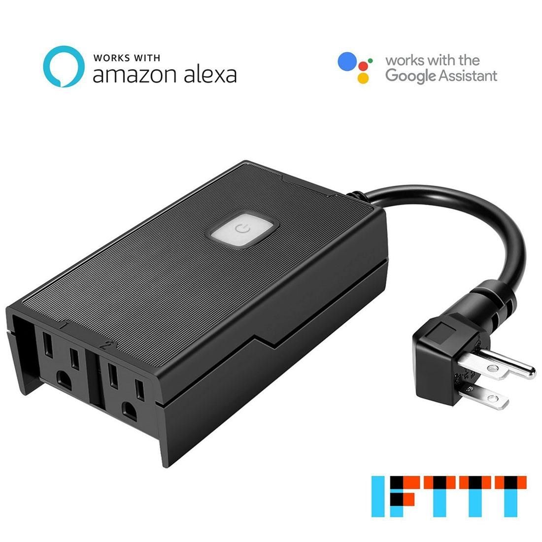 Meross MSS620 2 x US Plug Smart Outlets IP44 Waterproof WiFi Remote Control Smart Power Socket Works with Amazon Alexa & Google Assistant, AC 100-125V, US Plug