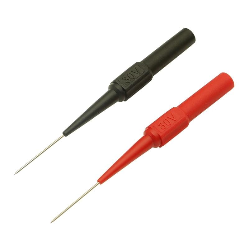 30V Multimeter Test Pen Test Probe Long and Thin Tip Probe Banana Jack Pin Auto Car Repair Accessories Tool (Black)