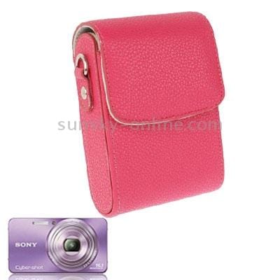 Litchi Texture Universal Mini Digital Leather Camera Bag, Size: 112x80x40mm (Watermelon Red)