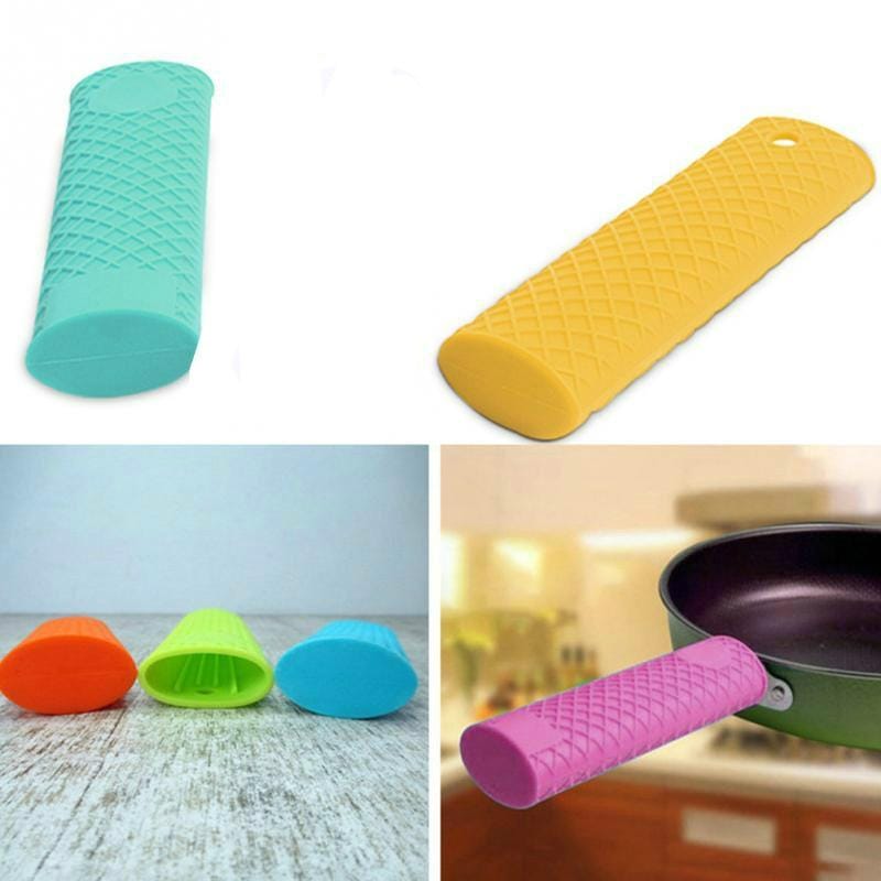 2 PCS Durable Thick Silicone Pot Handle Multicolor Thermal Insulation Sleeve Anti Skid Non Slip Soft Handle Pot Cover (Orange)