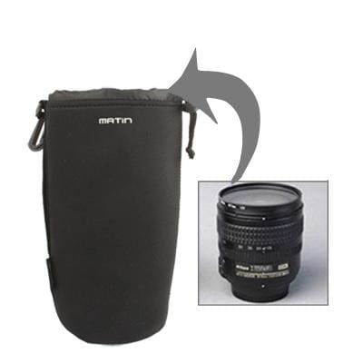 Neoprene SLR Camera Lens Carrying Bag with Clip (Black)