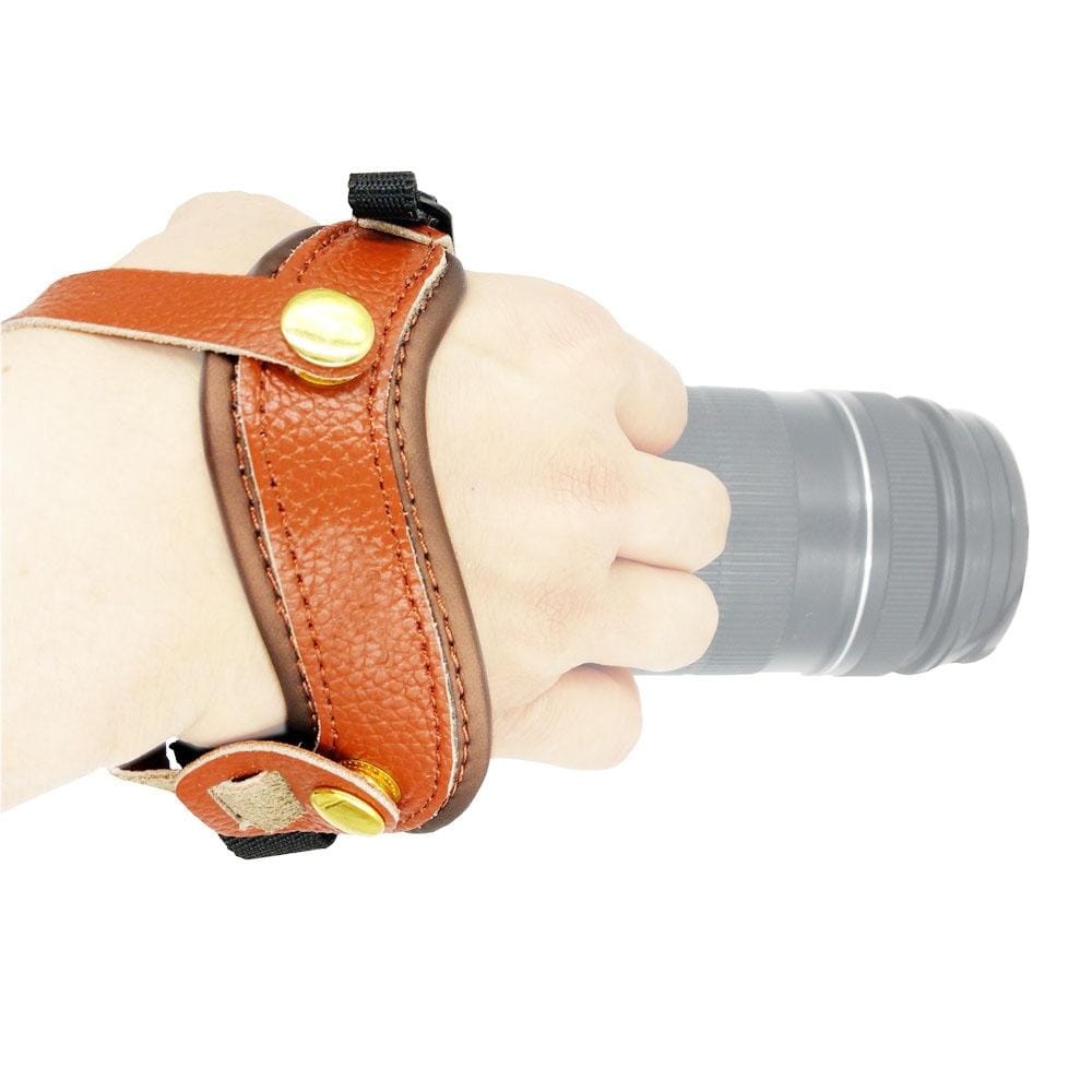 RICHWELL Genuine Leather Hand Grip Wrist Strap for DSLR Camera (Brown)