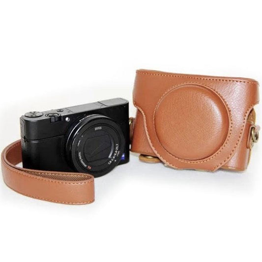 Retro Style PU Leather Camera Case Bag with Strap for Sony RX100 M3 / M4 / M5 (Brown)