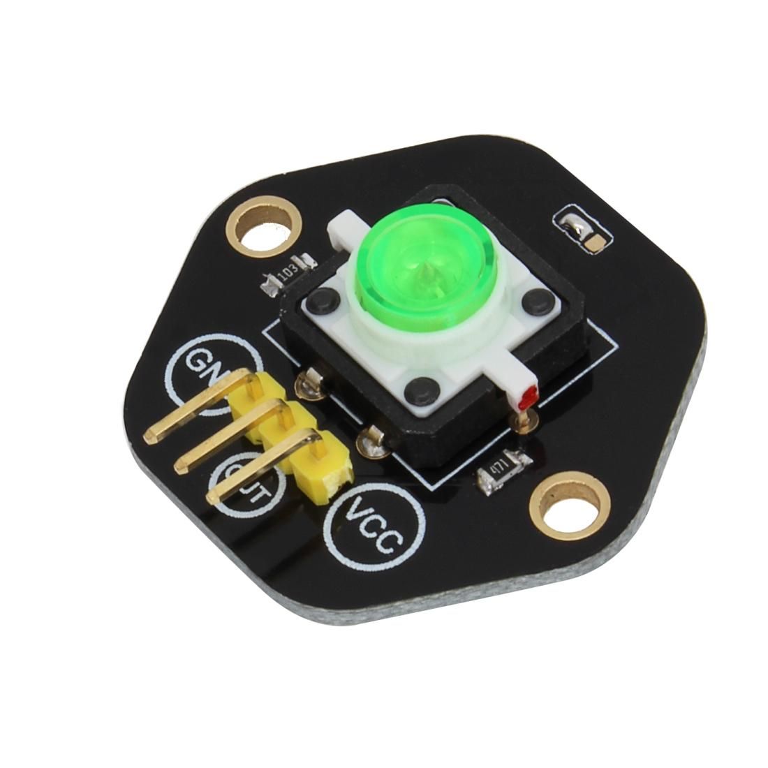 LandaTianrui LDTR-RM012 Button Switch Module with Green LED Indicator Light for Arduino UNO / MEGA / Raspberry Pi / AVR / STM32 (Black)