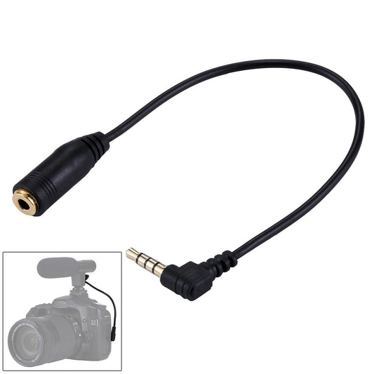 20cm 3.5mm Jack Audio Male to Female Headset Microphone Extension Cable (Black)