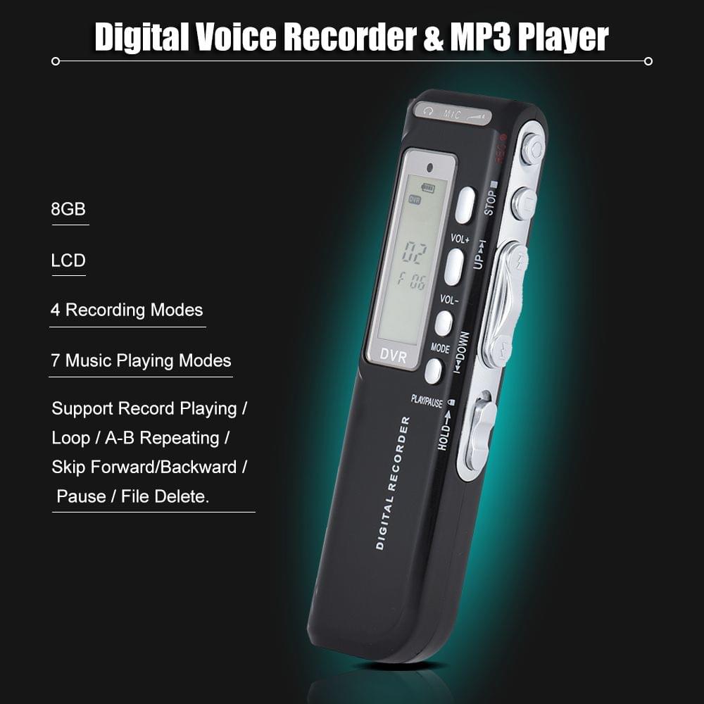 8GB Digital Audio Voice Phone Recorder Dictaphone MP3 Music