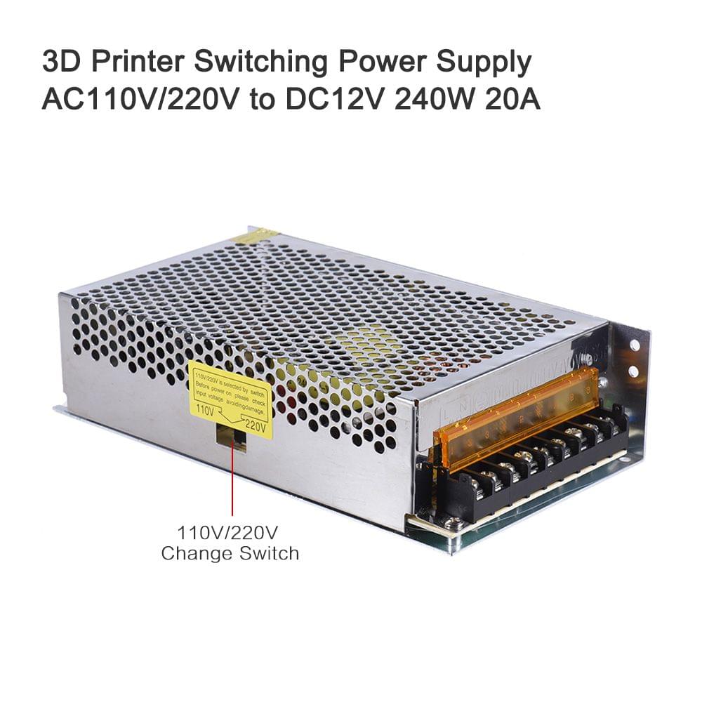 AC 110V/220V to DC 12V 240W 20A Switching Power Supply