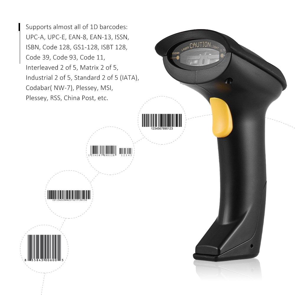 Bluetooth 4.0 Handheld 2.4G Wireless 1D Barcode Scanner CCD