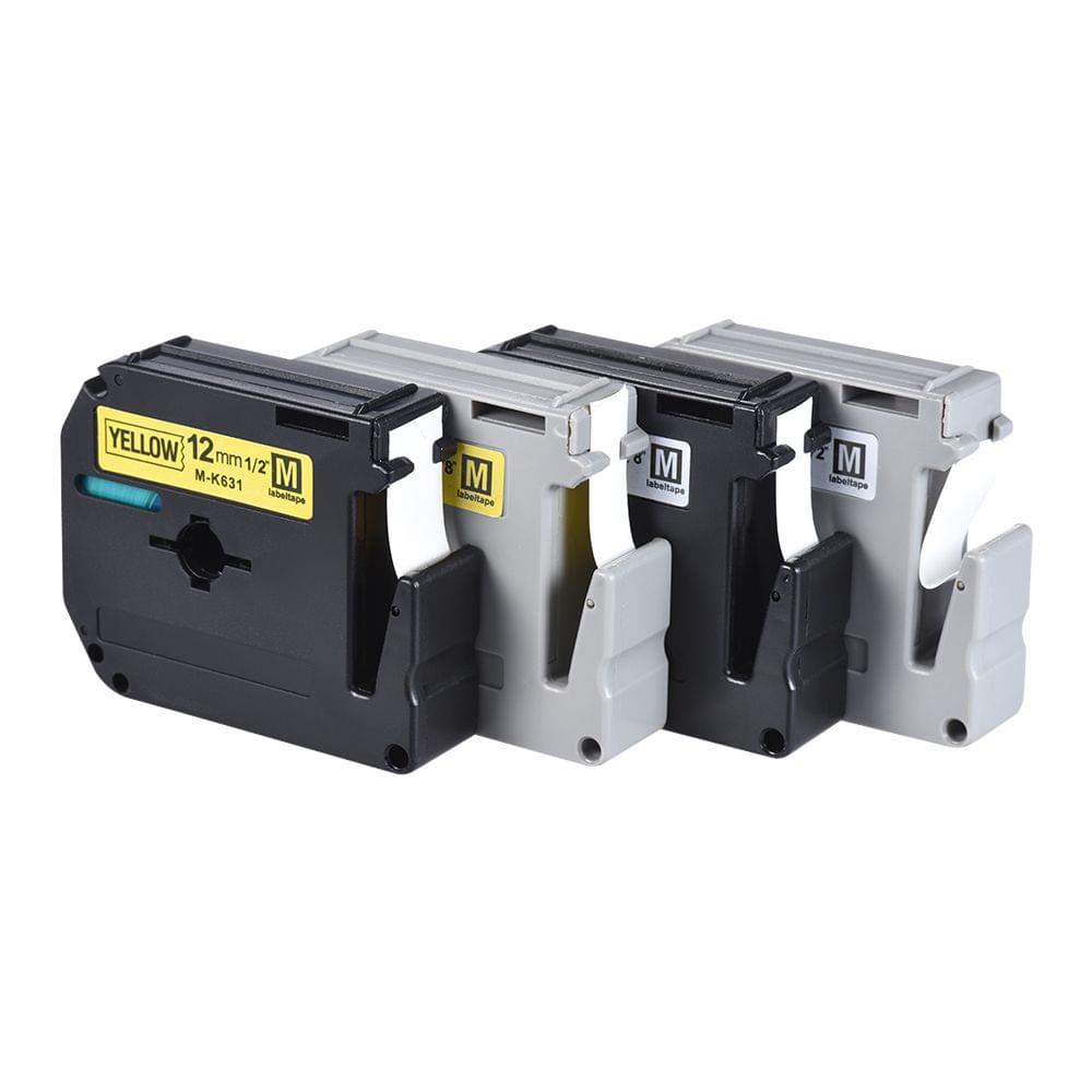 Black on Yellow Label Tape Compatible for Brother - 2