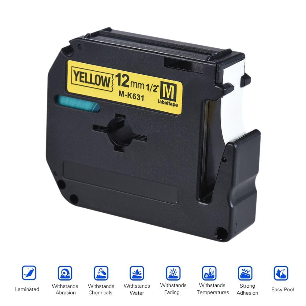 Black on Yellow Label Tape Compatible for Brother - 2