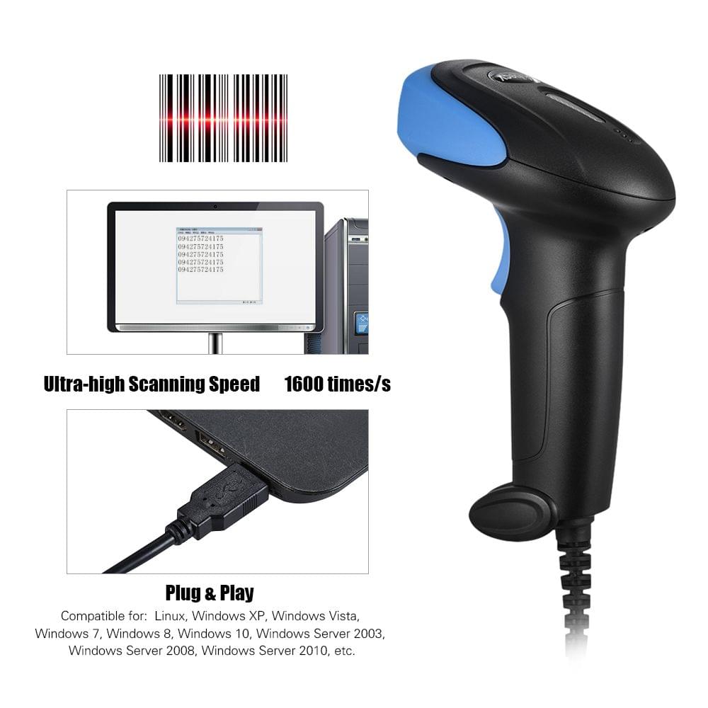 Aibecy Handheld 2D/ QR/ 1D Barcode Scanner Bar Code Reader