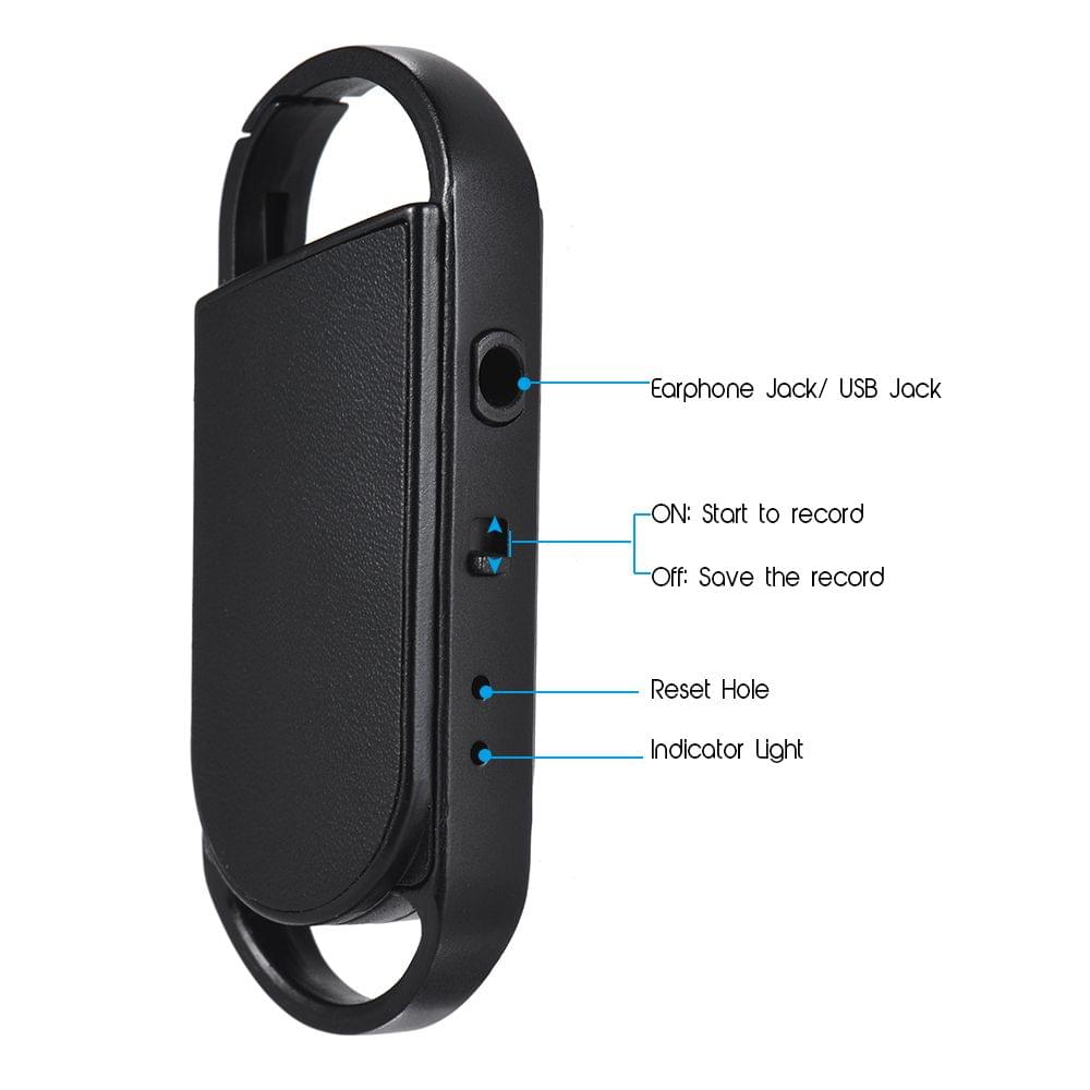 8GB Portable Voice Recorder USB Disk Key Ring Style Audio