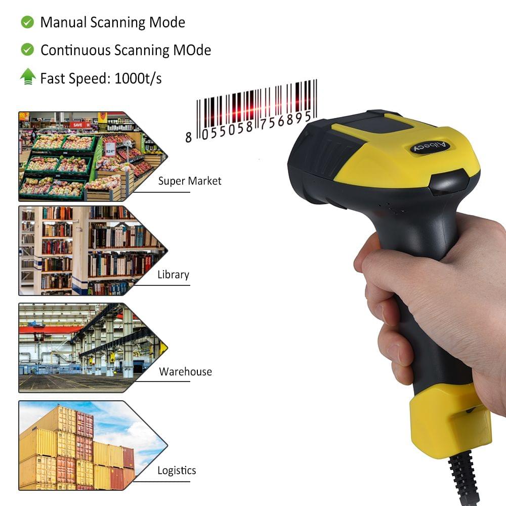 Aibecy A8 Handheld USB Barcode Scanner Bar Code Reader for