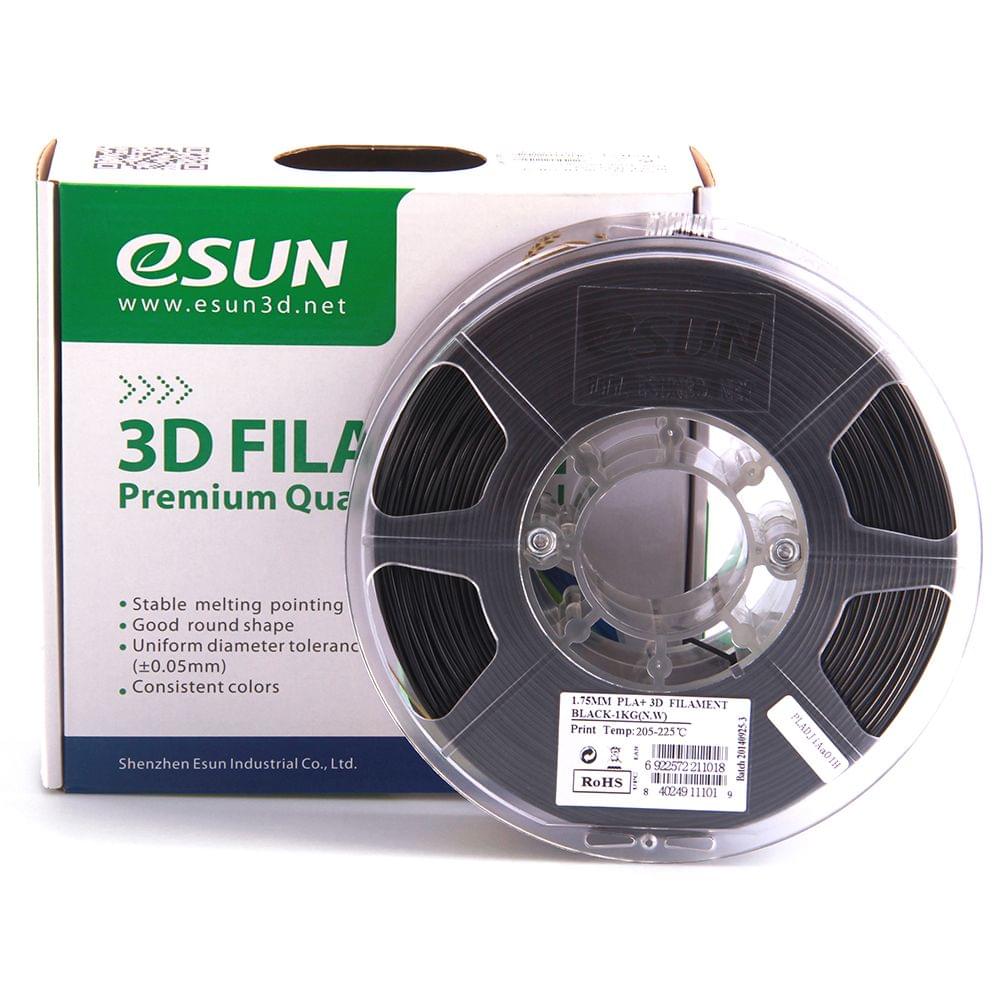 eSUN PLA+ 1.75mm Black 3D Printer Filament Corn Grain