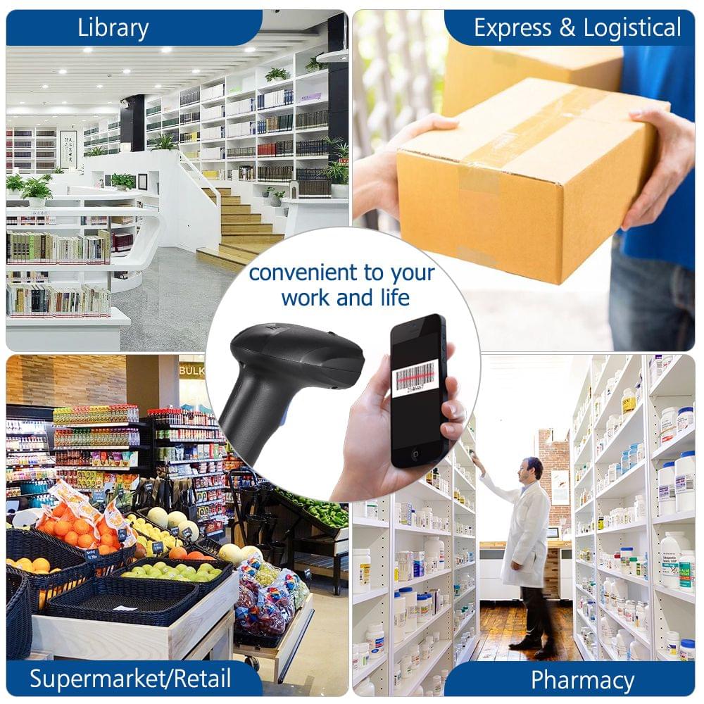 Aibecy Handheld CCD Barcode Scanner Automatic USB Wired 1D