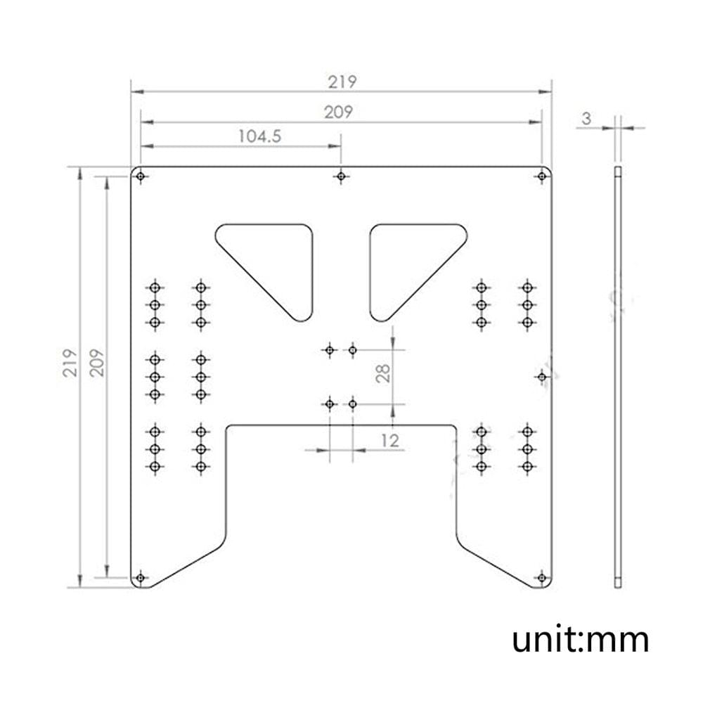 3D printer accessories Hot Bed Base Plate Anodized Aluminum