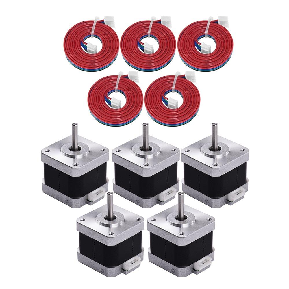 Aibecy 3D Printer 17HS4401 Stepper Motor 1.5A 40N.cm 4-Lead - 5 sets of 17HS4401&XH2.54