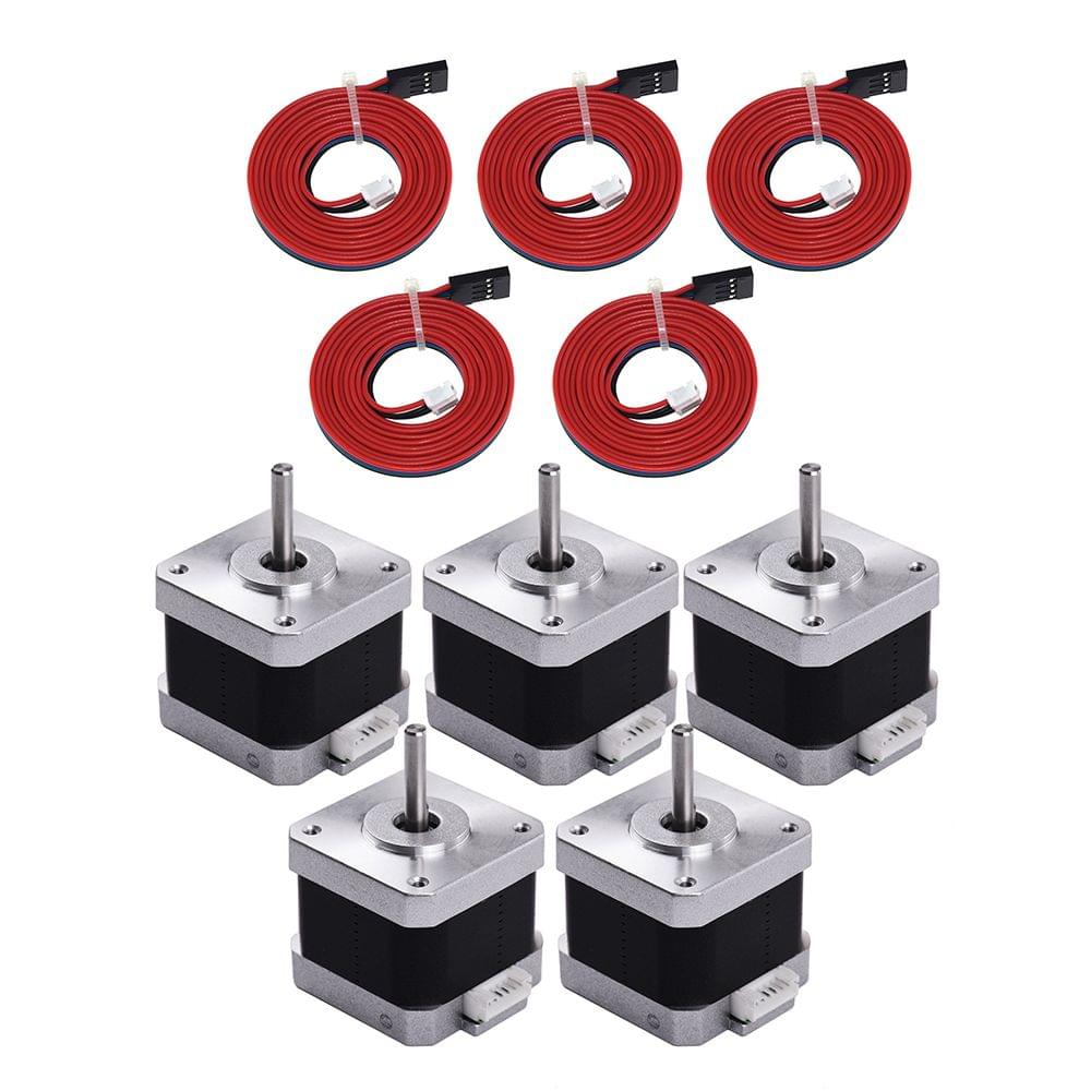 Aibecy 3D Printer 17HS4401 Stepper Motor 1.5A 40N.cm 4-Lead - 5 sets of 17HS4401&DuPont