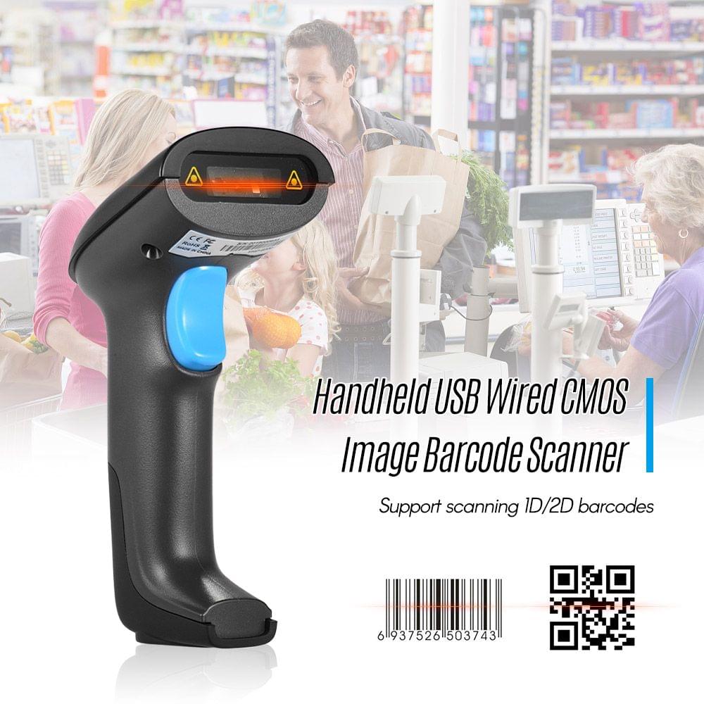 Handheld USB Wired CMOS Image Barcode Scanner 1D 2D - Wired