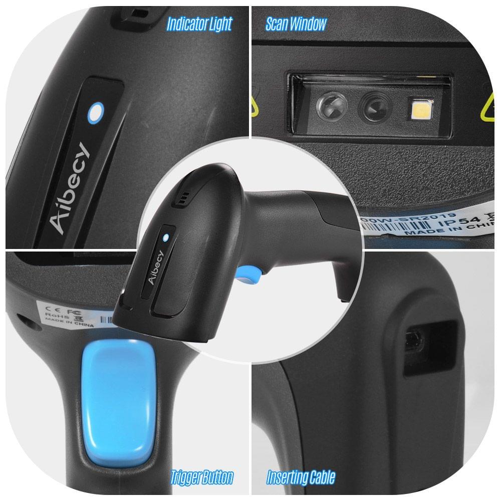 Handheld 2-in-1 2.4G Wireless & Wired USB Barcode - 2.4G Wireless & Wired