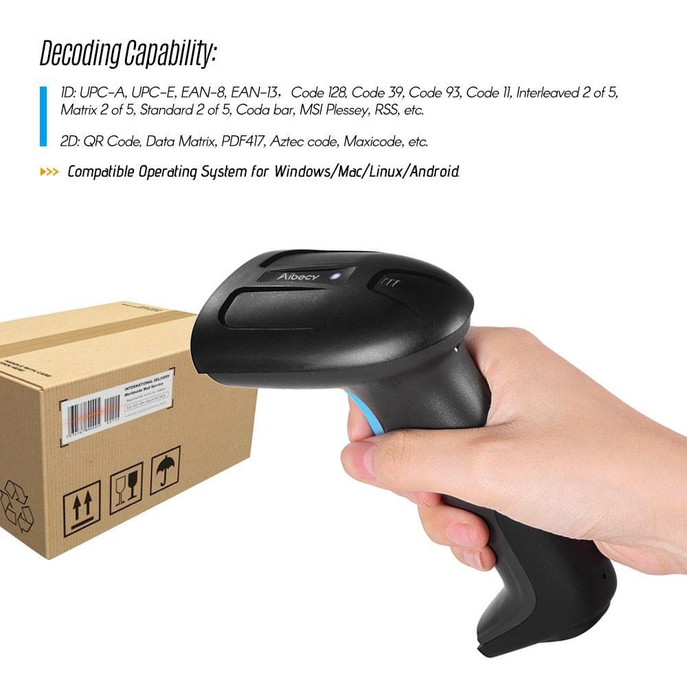 Handheld 2-in-1 2.4G Wireless & Wired USB Barcode - 2.4G Wireless & Wired