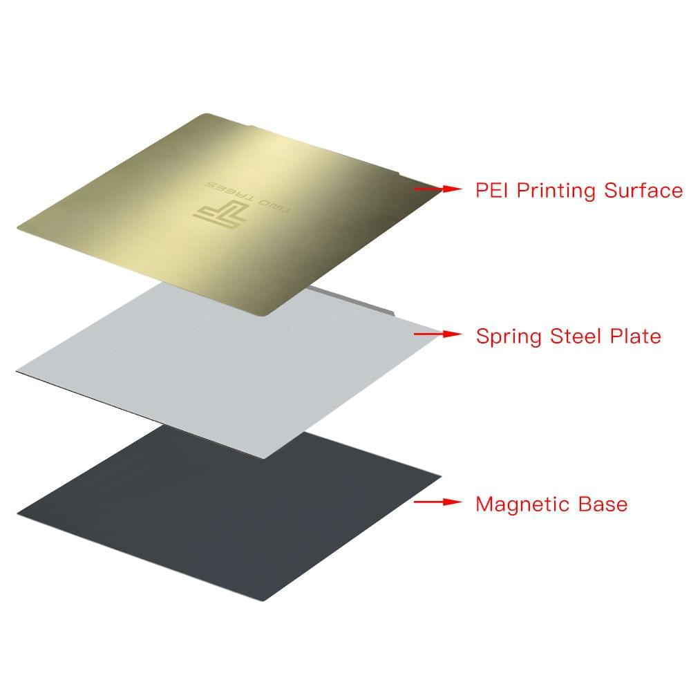 TWO TREES 310*310mm Removal Spring Steel PEI Sheet Print Bed - 310x310mm