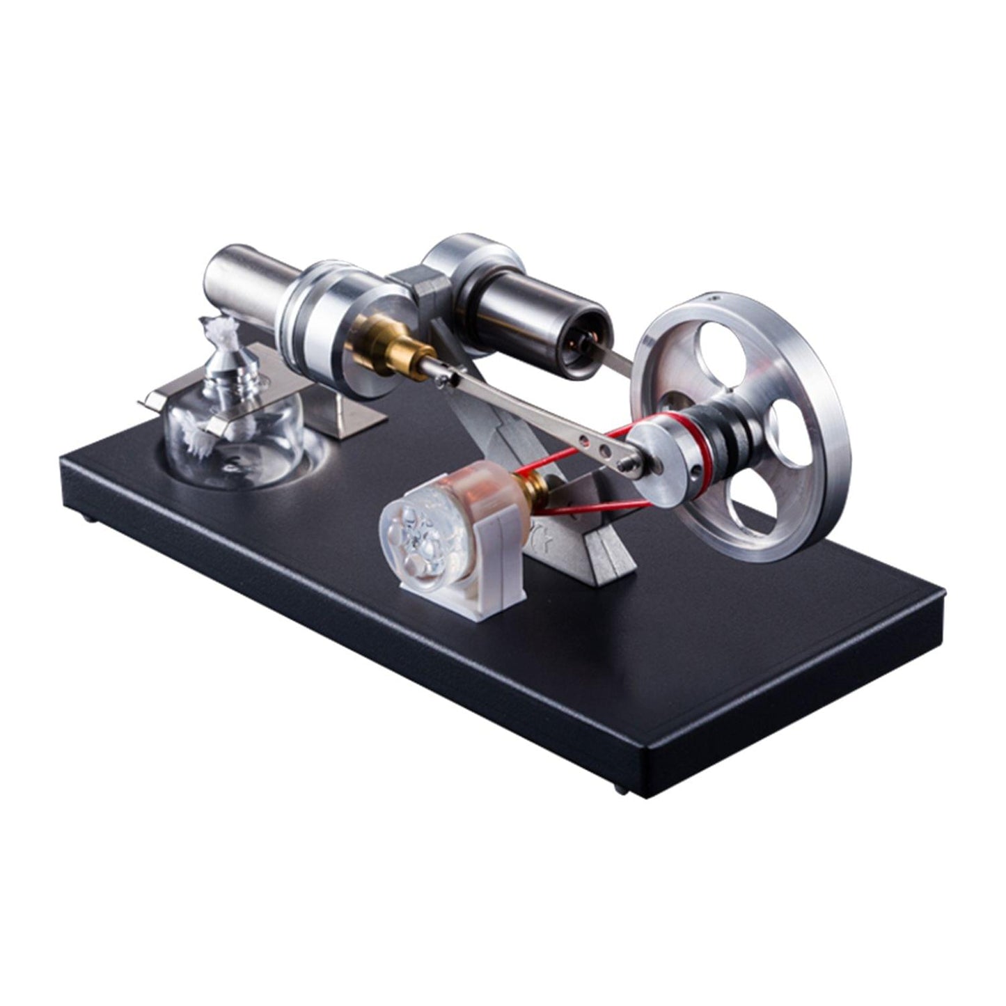 Hot Air Stirling Engine Motor Model DIY Kit with 4pcs Led