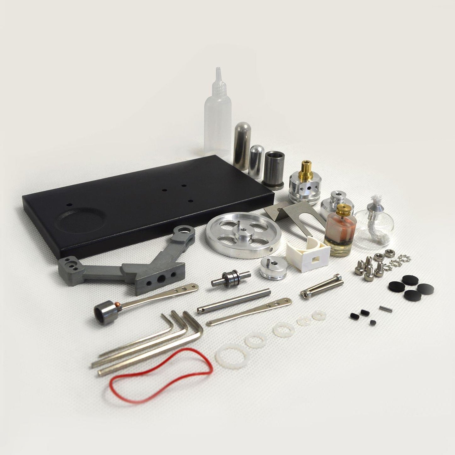 Hot Air Stirling Engine Motor Model DIY Kit with 4pcs Led