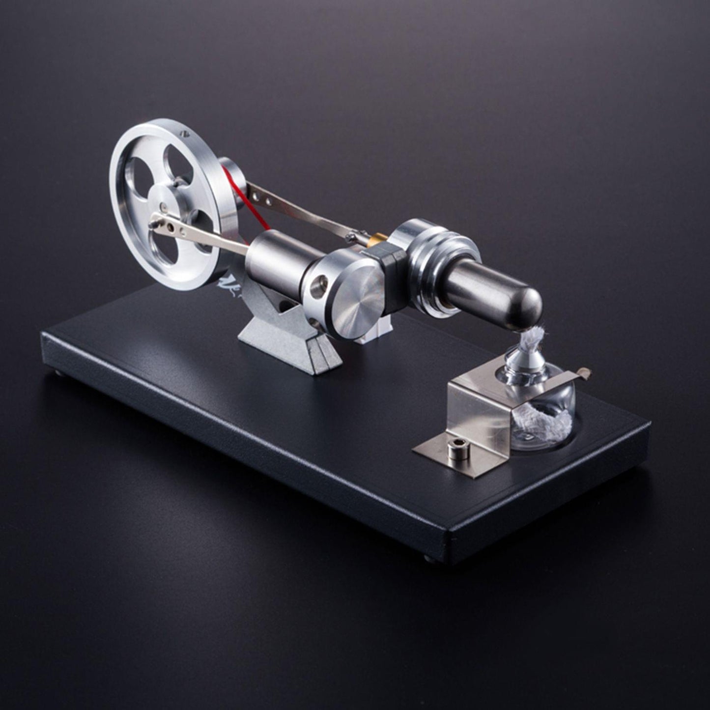 Hot Air Stirling Engine Motor Model DIY Kit with 4pcs Led