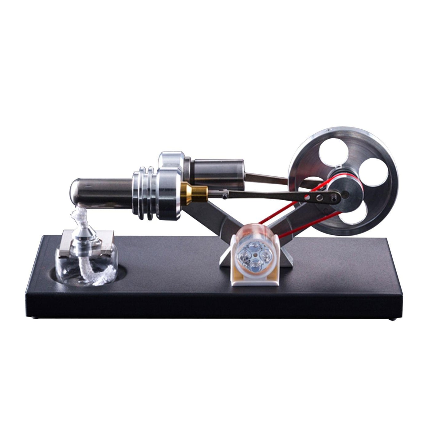 Hot Air Stirling Engine Motor Model DIY Kit with 4pcs Led