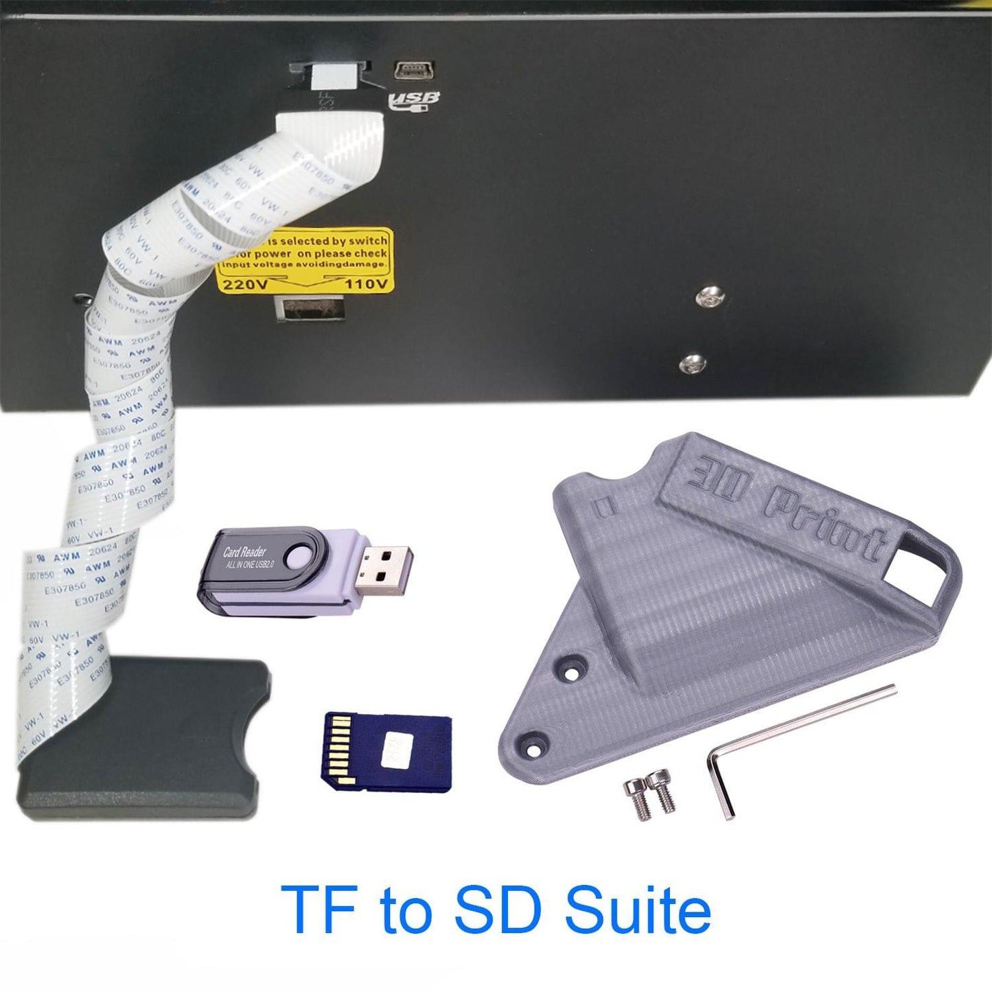 Aibecy TF to SD Card Suite Extension Cable Adapter Extender