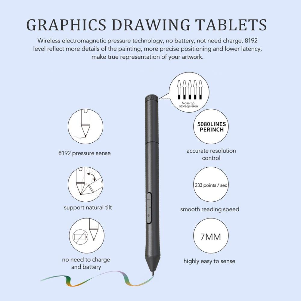 6in Ultralight Grafische Tablet T503 Niveaus Digitale