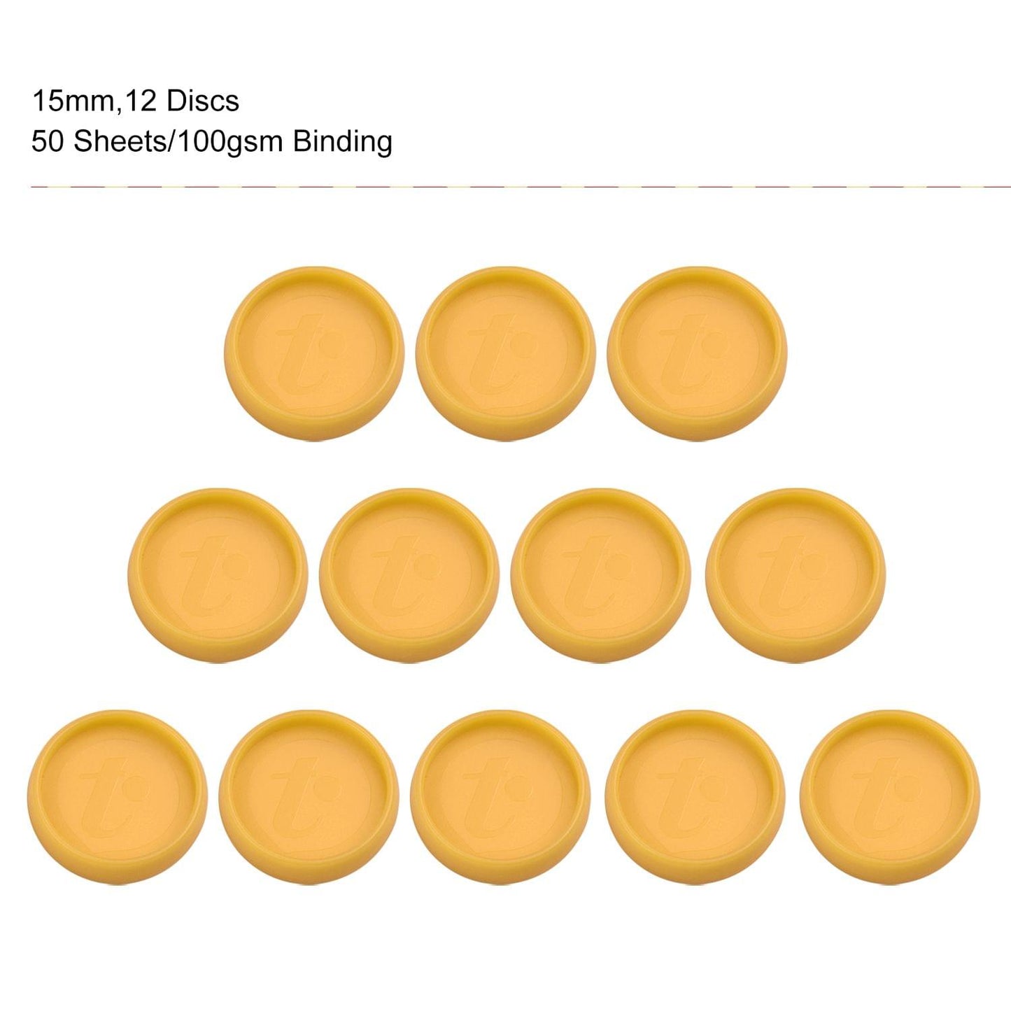KW-trio 12pcs DIY Disc Binding Ring T-type Mushroom Hole - 15mm Diameter
