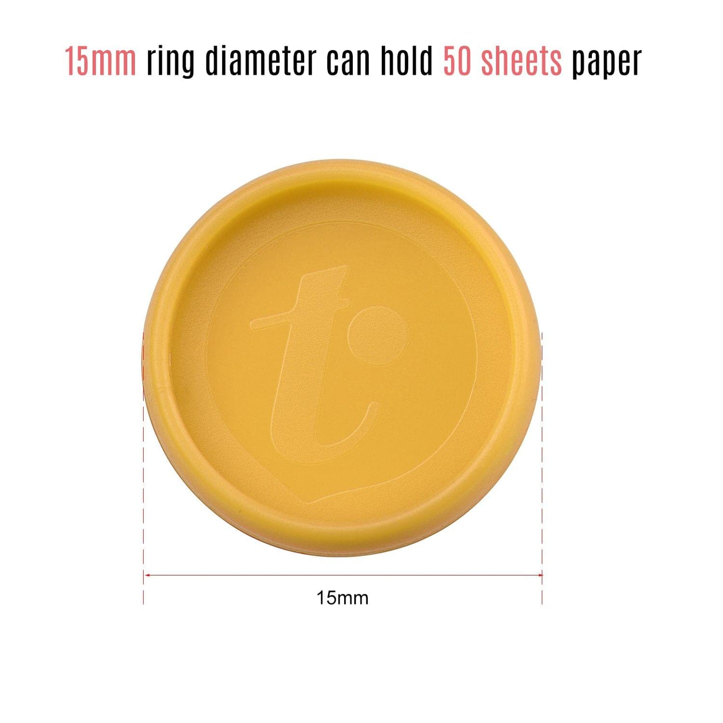 KW-trio 12pcs DIY Disc Binding Ring T-type Mushroom Hole - 15mm Diameter