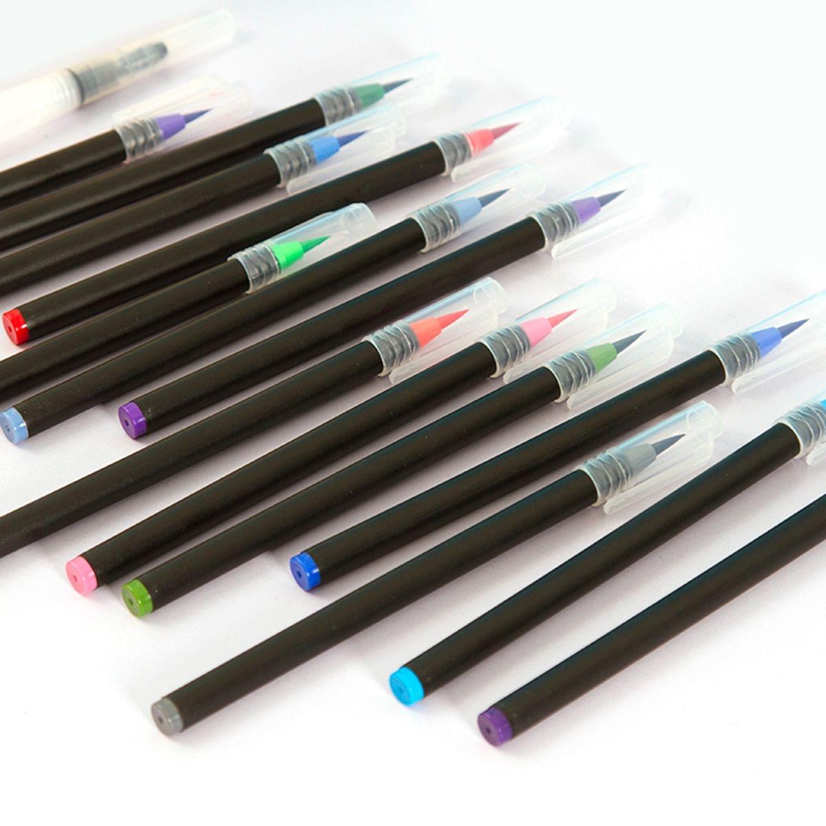 20 Vibrant Watercolor Brush Pens with Soft Flexible Brush - 20 Colors