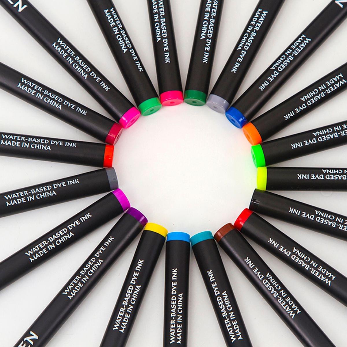 20 Vibrant Watercolor Brush Pens with Soft Flexible Brush - 20 Colors
