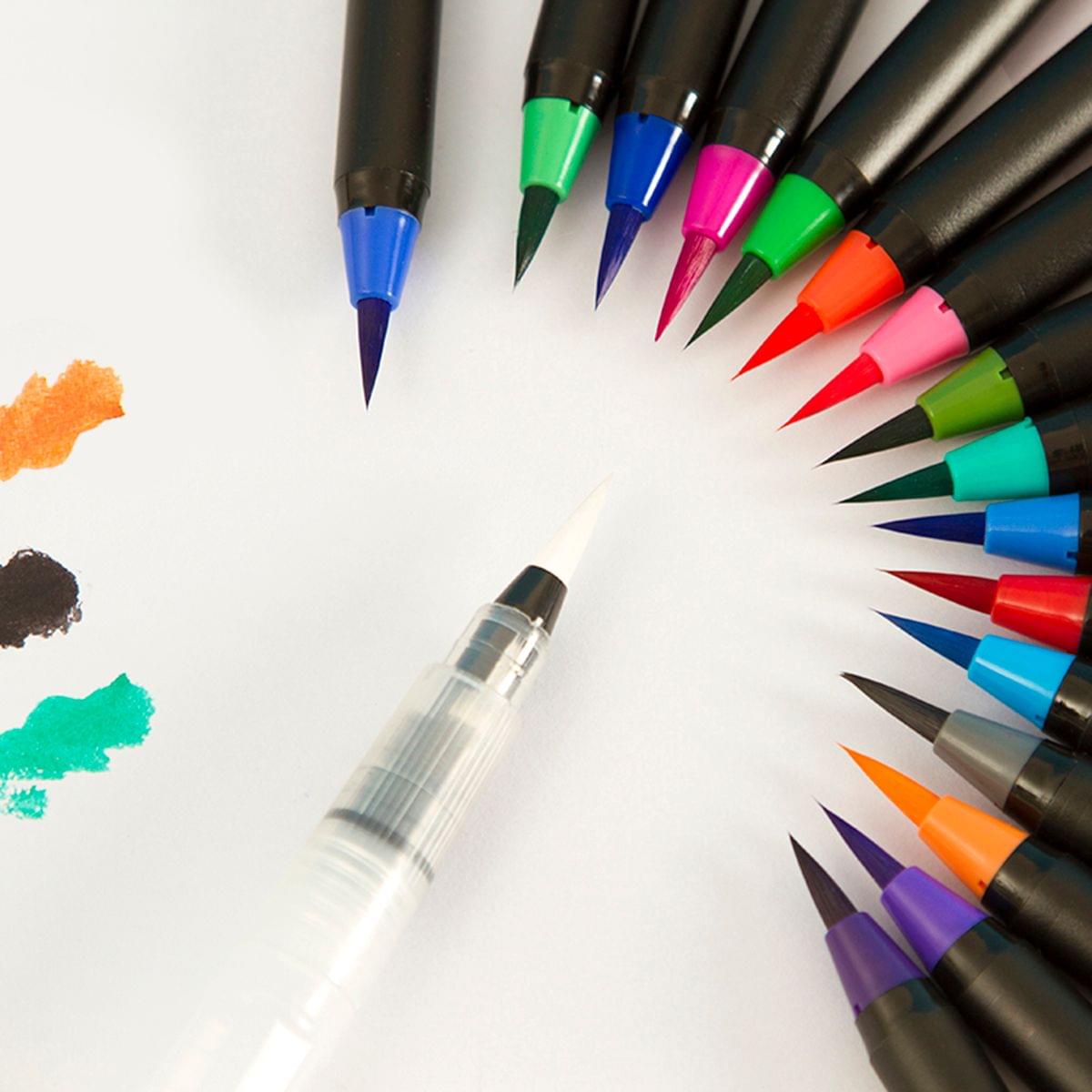 48 Vibrant Watercolor Brush Pens with Soft Flexible Brush - 48 Colors