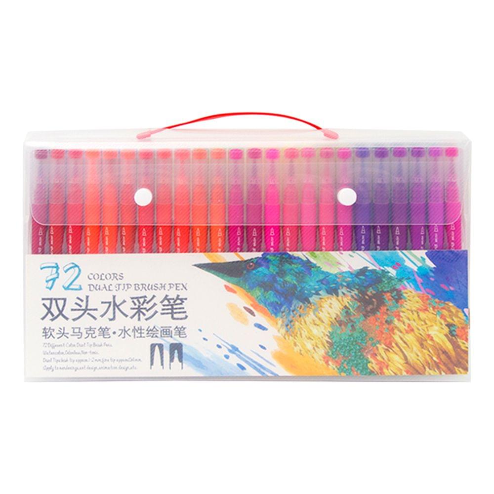 72 Bright Colors Dual Tip Brush Pens Set 0.4mm Fineliner & - 72 Colors