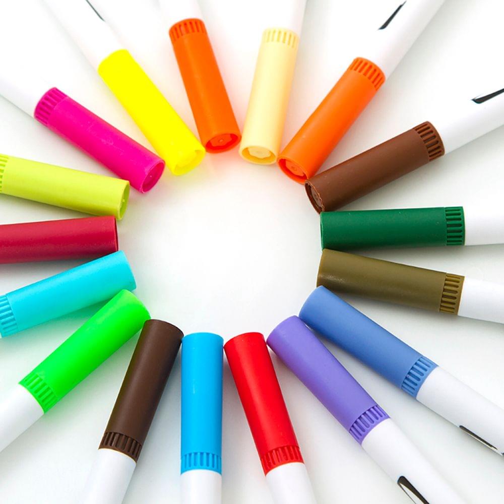 60 Colors Dual Tip Brush Pens Flexible Brush & 0.4mm - 60 Colors White Pen