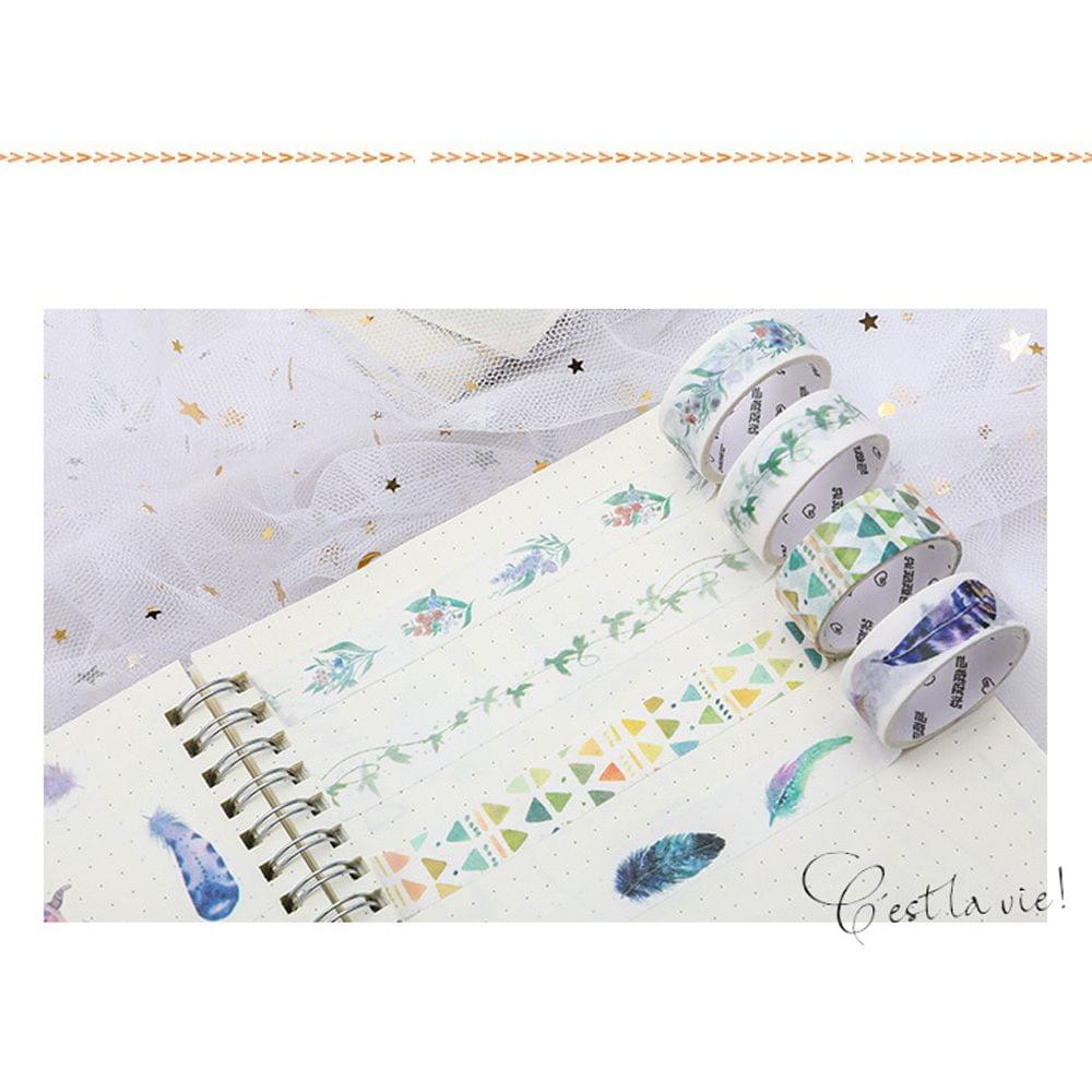 Washi Tape Set 4 Rolls 30mm 15mm 5mm Wide Decorative - Tracking Back