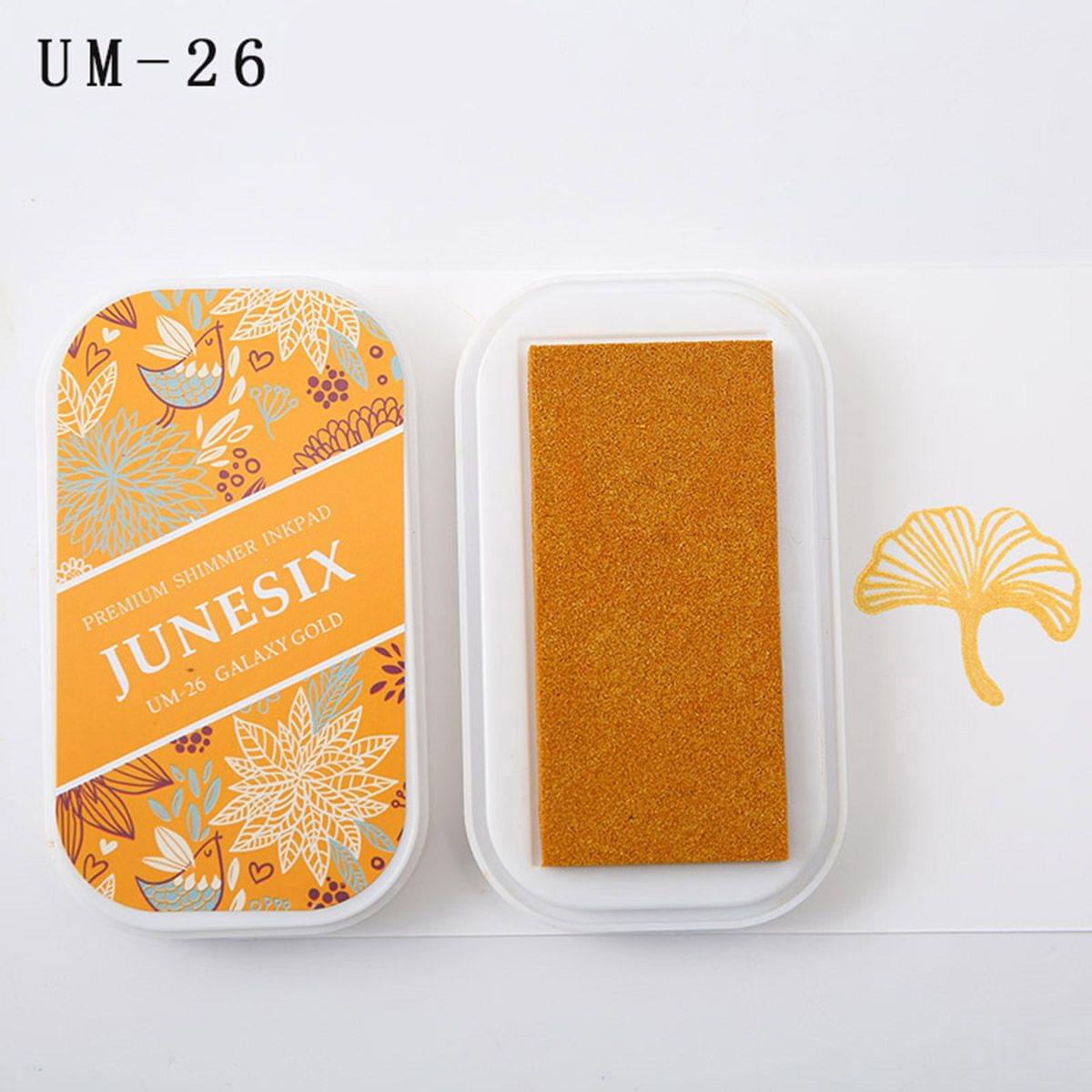 Cute Ink Pad Metal Bright Color Acid-Free Non-Toxic Inkpad - UM-26 Galaxy Gold