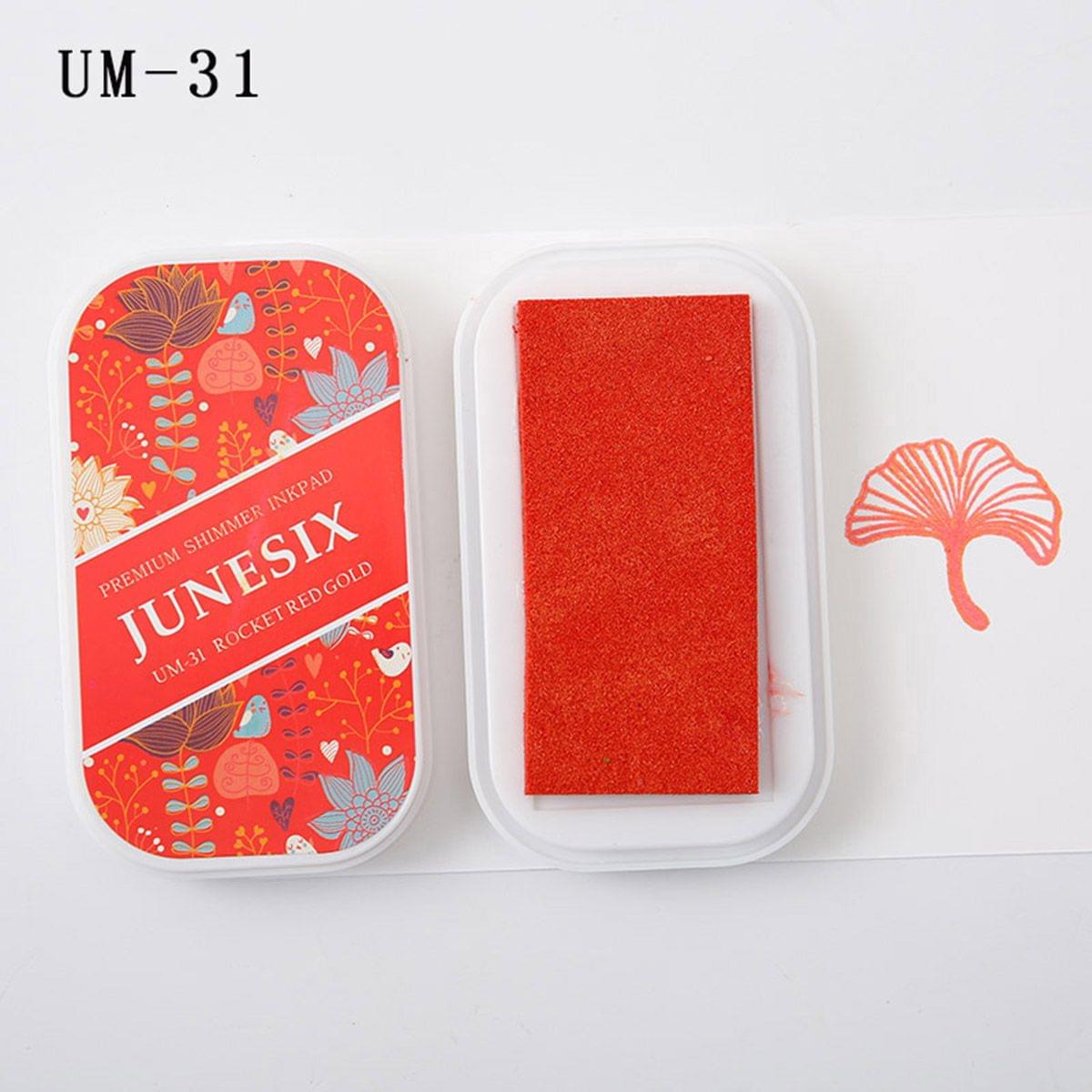 Cute Ink Pad Metal Bright Color Acid-Free Non-Toxic Inkpad - UM-31 Rocket Red Gold