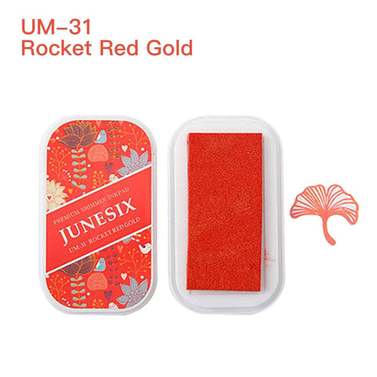 Cute Ink Pad Metal Bright Color Acid-Free Non-Toxic Inkpad - UM-31 Rocket Red Gold