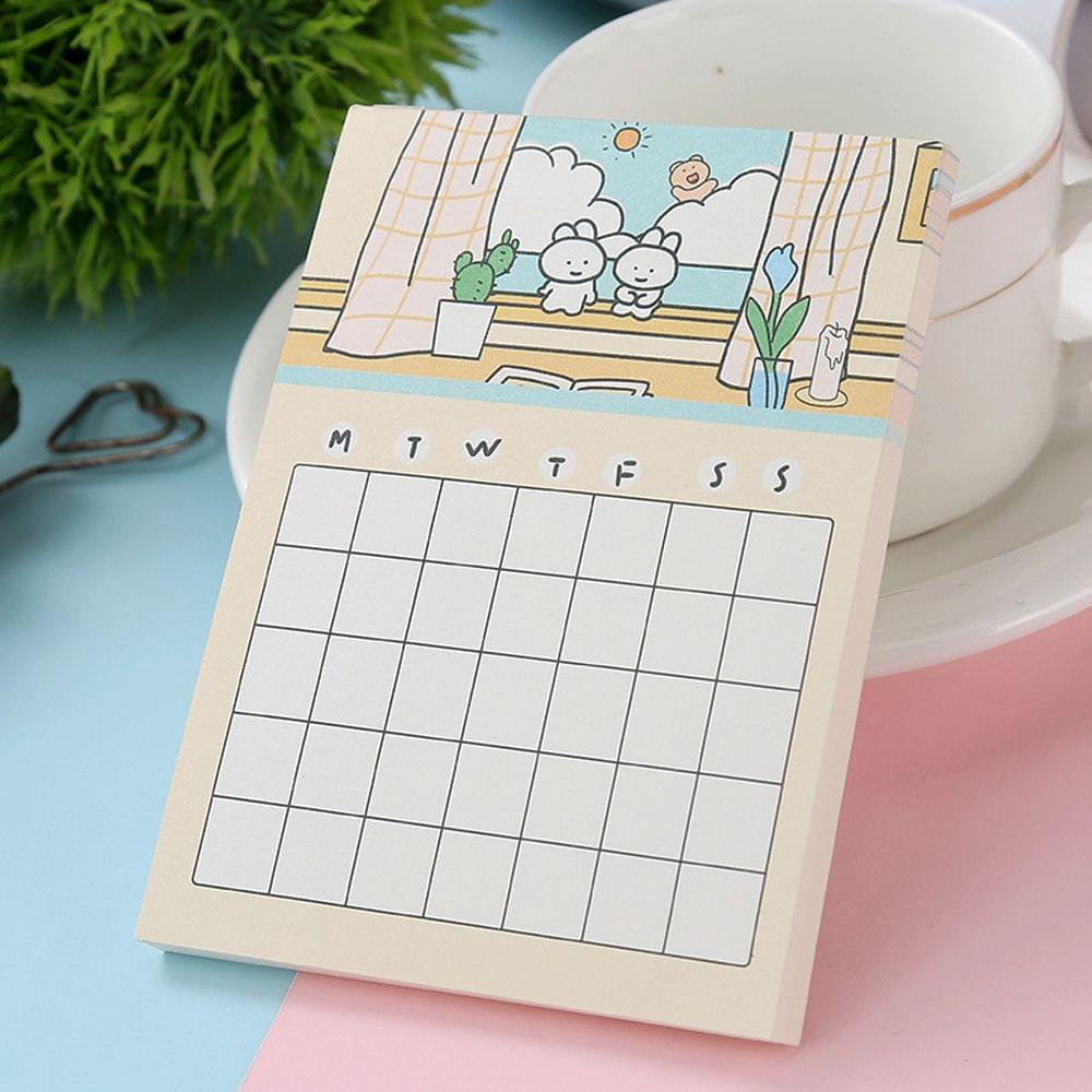 50 Sheets Portable Cartoon Sticky Notes To Do List Notepad - C