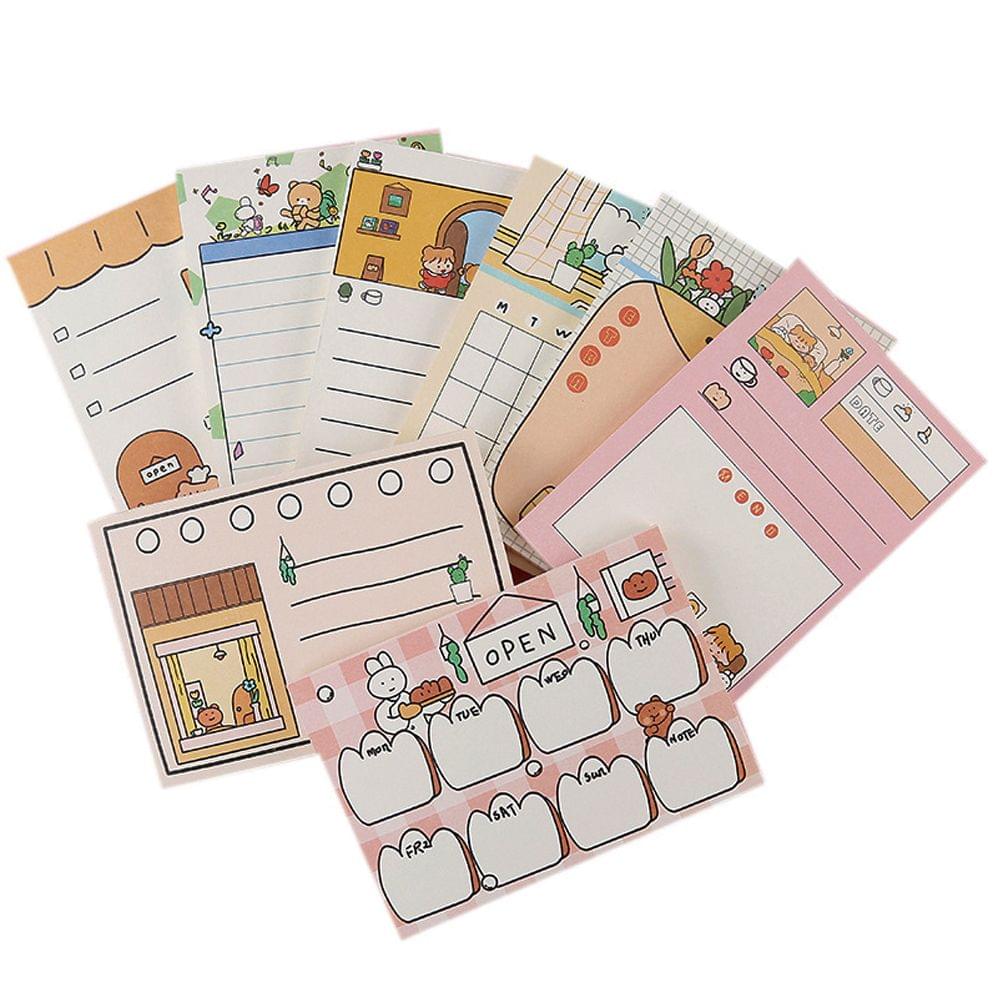 50 Sheets Portable Cartoon Sticky Notes To Do List Notepad - B