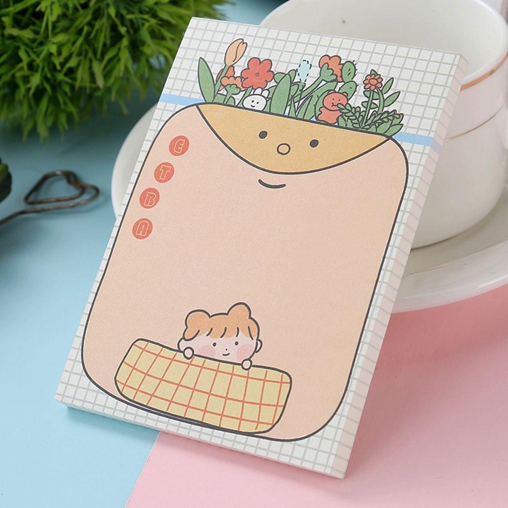 50 Sheets Portable Cartoon Sticky Notes To Do List Notepad - B
