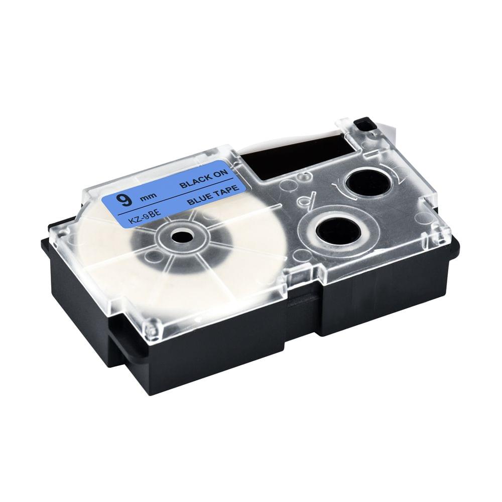 9mm Label Tape Compatible Tape Cartridge Ribbon Replacement - 9mm Black on Blue