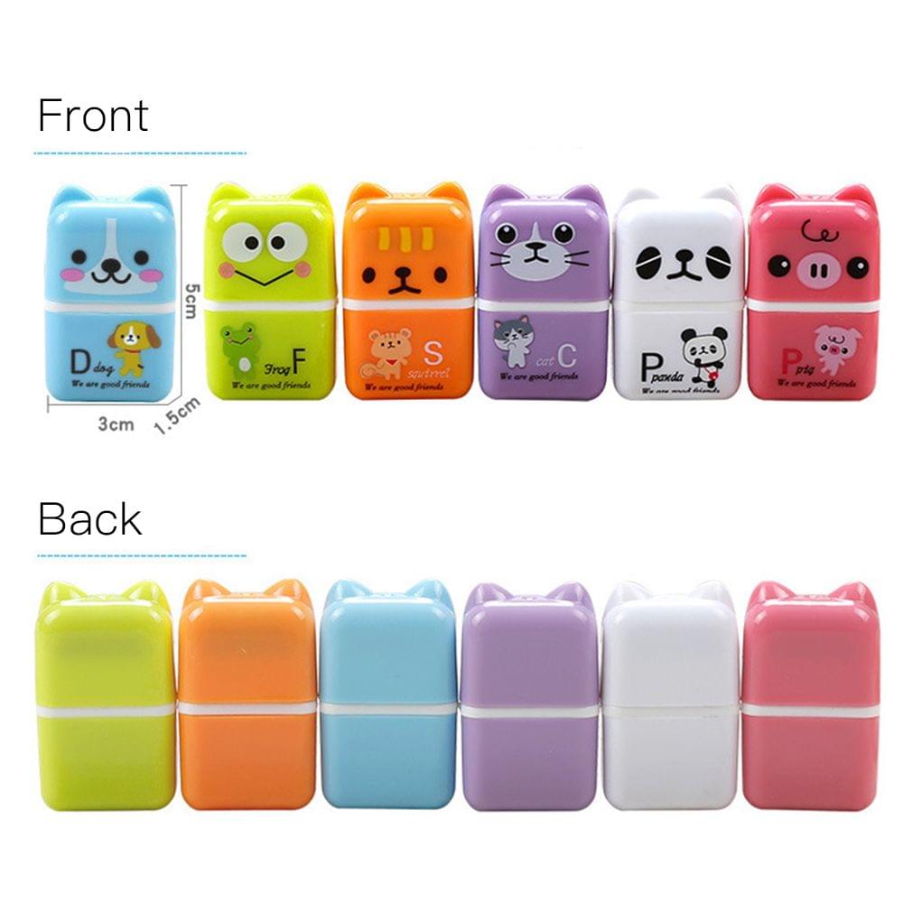 6pcs Cute Animal Pencil Eraser Cartoon Small Roller Erasers - 6pcs