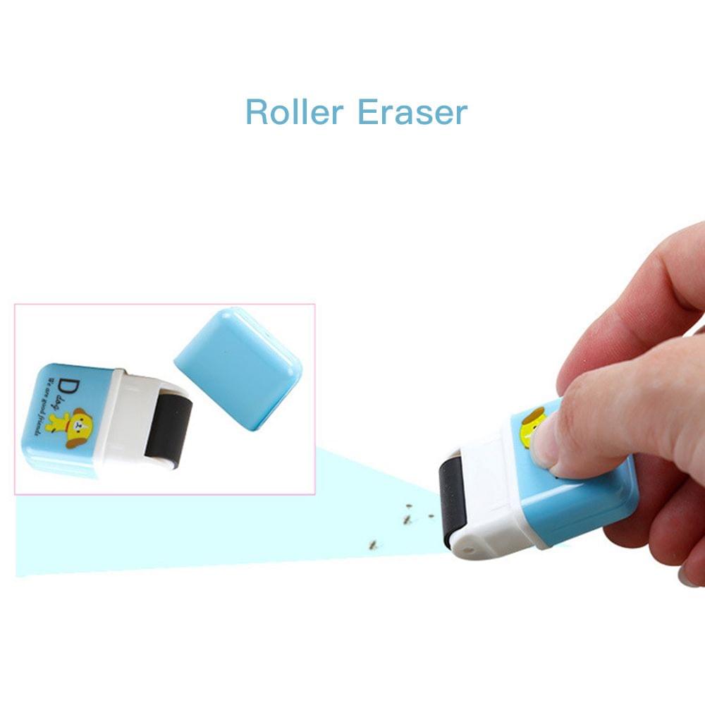 6pcs Cute Animal Pencil Eraser Cartoon Small Roller Erasers - 6pcs