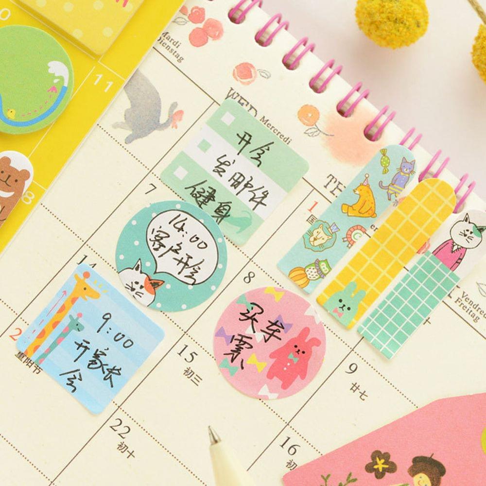 Cute Cartoon Animal Sticky Notes Self Adhesive Week Plan - Style 6